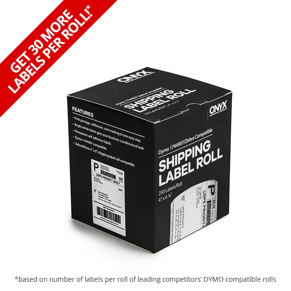 ONYX Products® 4" x 6 1/4" Dymo Compatible Shipping Label Rolls, 250 Labels/Roll