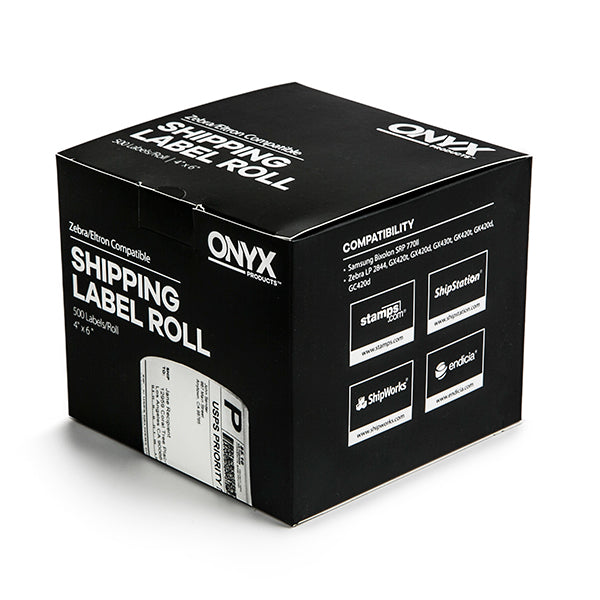 ONYX Products® 4" x 6" Zebra/Eltron Compatible Shipping Label Rolls, 500 Labels/Roll