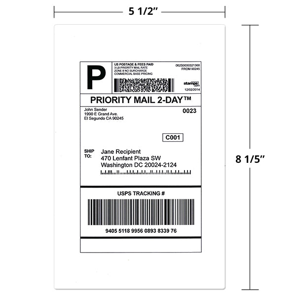 5 1/2" x 8 1/2" Shipping Labels