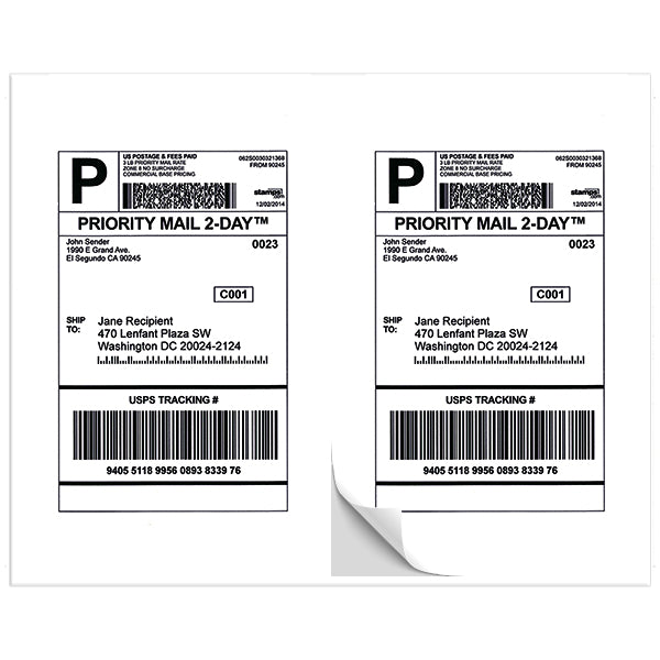 5 1/2" x 8 1/2" Shipping Labels