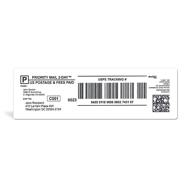 2 1/2" x 8" Shipping Labels