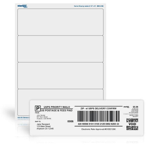 2 1/2" x 8" Shipping Labels