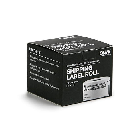ONYX Products® 2 1/8" x 7 1/2" Dymo & Seiko Compatible Shipping Label Roll, 110 Labels/Roll