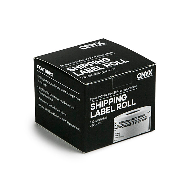 ONYX Products® 2 1/8" x 7 1/2" Dymo & Seiko Compatible Shipping Label Roll, 110 Labels/Roll