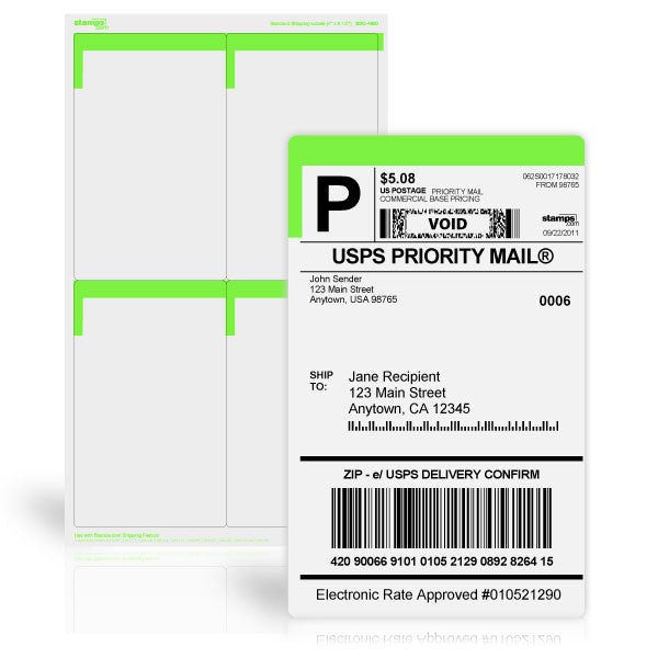 4" x 6 1/2" Premium Shipping Labels, 200 Labels (SDC-4610)
