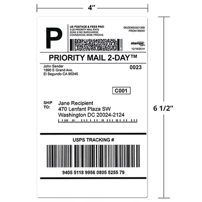 4" x 6 1/2" Shipping Labels