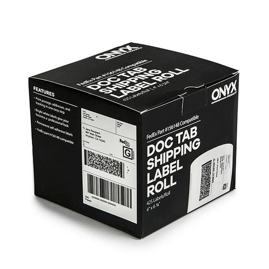 ONYX Products® 4" x 6 3/4" FedEx DocTab Shipping Label Rolls, 425 Labels/Roll