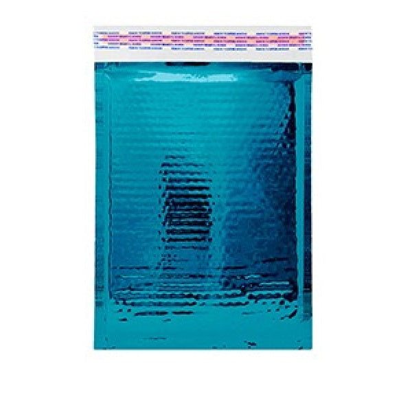 Size (#1) 7.25"x11" Metallic Glamour Teal ubble Mailer with Peel-N-Seal