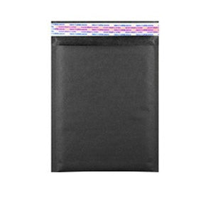 Size (#0) 6.5"x9" Black Paper Bubble Mailer with Peel-N-Seal