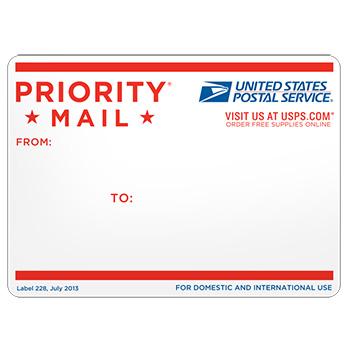 Priority Mail Address Label, 10/pack