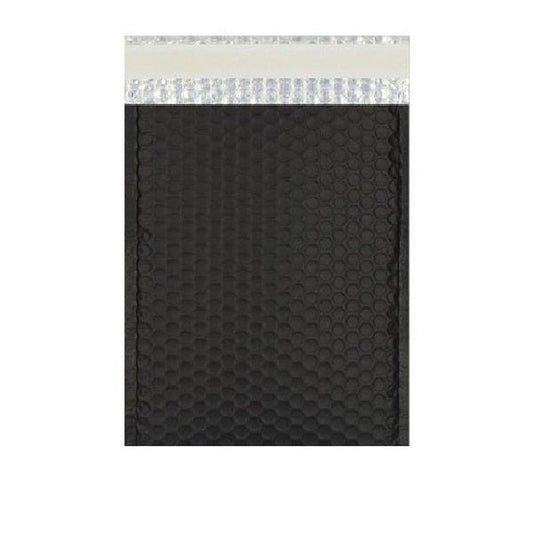 Size (#1) 7.25"x11" Metallic Matte Black Bubble Mailer with Peel-N-Seal