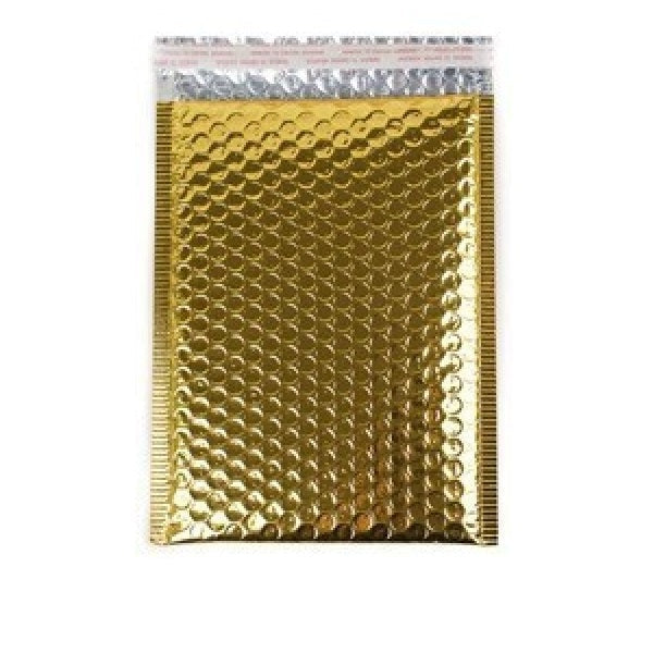 Size (#4) 9.5"x13.5" Metallic Gold Bubble Mailer with Peel-N-Seal