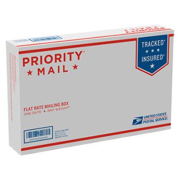 Priority Mail Small Flat Rate Box 8 5/8" x 5 3/8" x1 5/8", 25/pack
